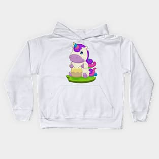 Unicorn Musician Drum Music Kids Hoodie